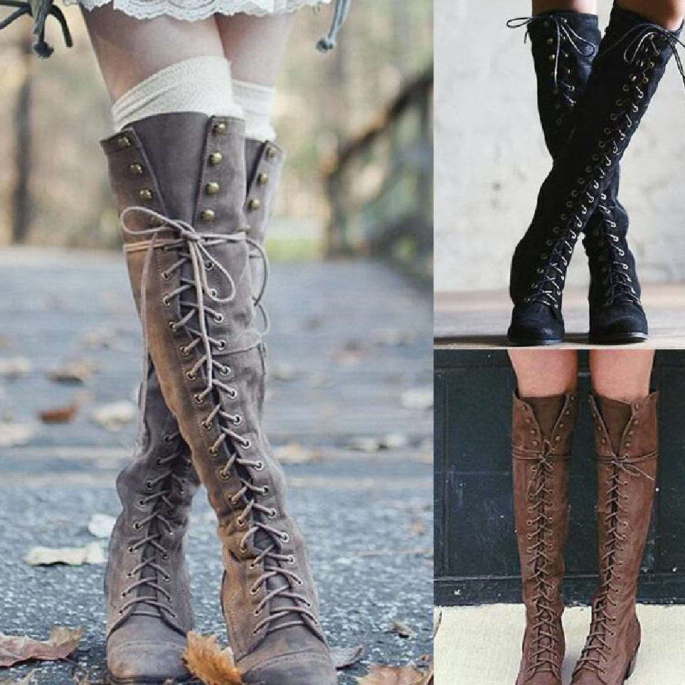 High Leg Rivet Boots