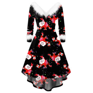 Celebrate in Style with a V-Neck Christmas Dress for Women