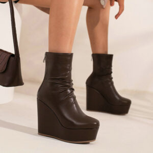 Women’s Stylish Slope Heel Platform Martin Boots