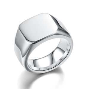 Stainless Steel Smooth Plain Vintage Ring