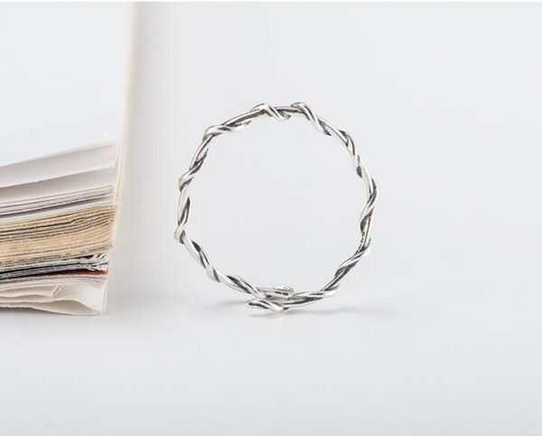 925 Sterling Silver Twisted Branch Ring - Image 2