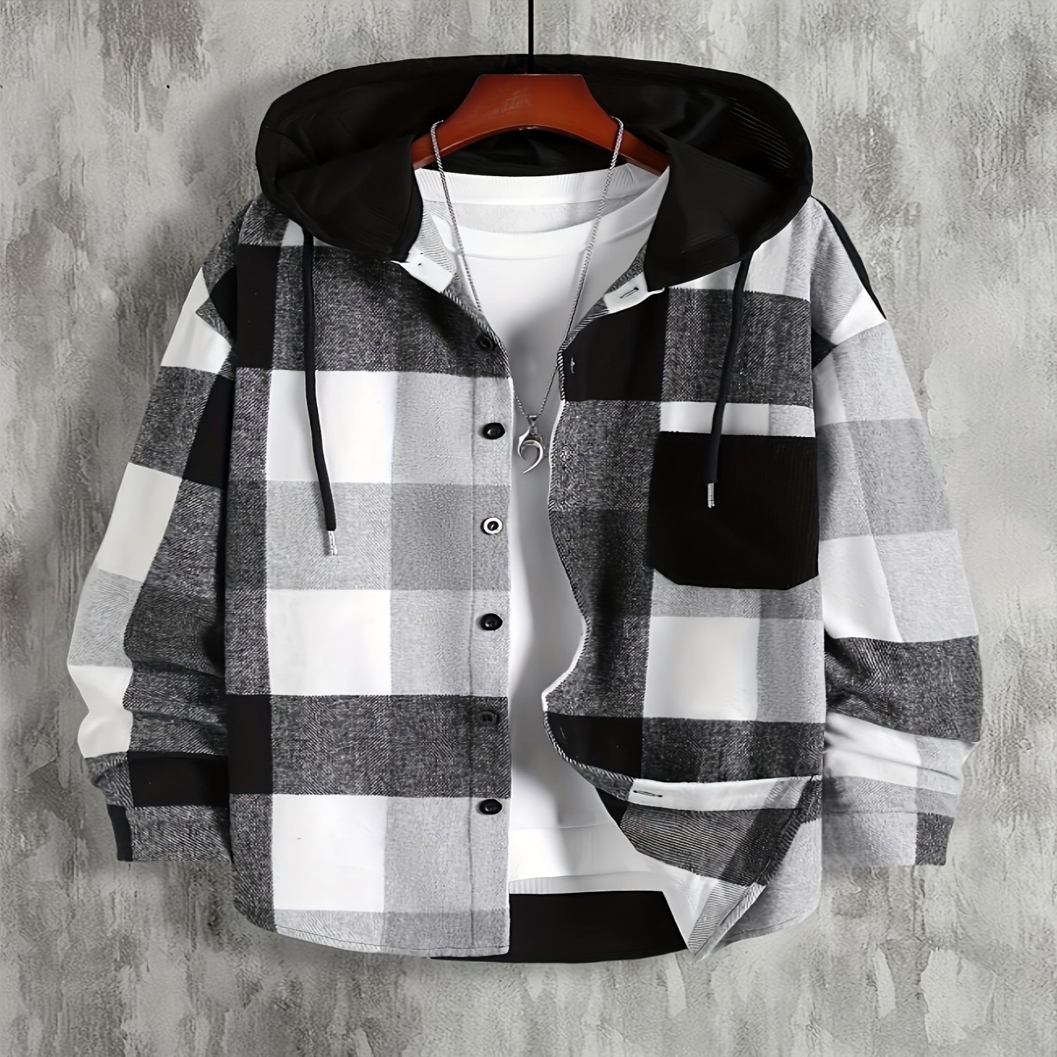 Hooded Plaid Shirt