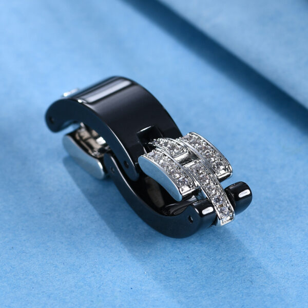 Simple Rhinestones Ceramic Ring - Image 4