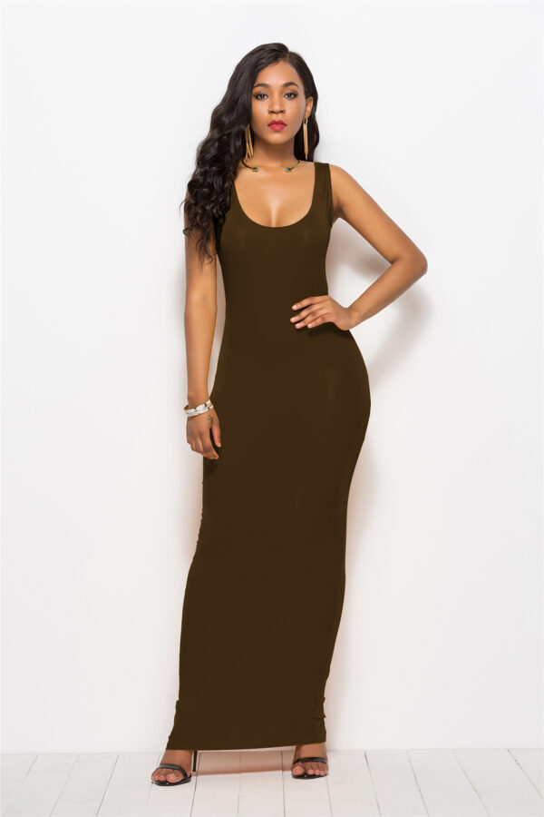Sleeveless Long Tank Dress with High Stretch - Image 8