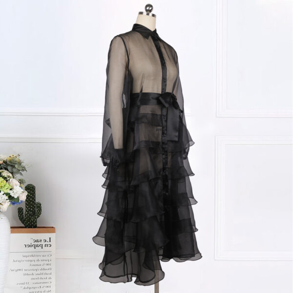 Women's Plus Size Tutu Dress with High Waist and Belt - Image 3