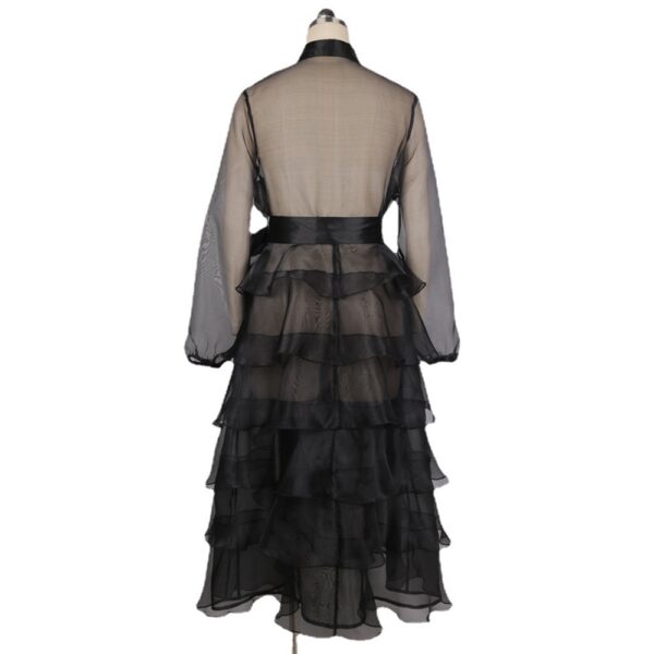 Women's Plus Size Tutu Dress with High Waist and Belt - Image 2