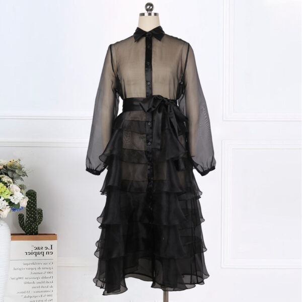 Women's Plus Size Tutu Dress with High Waist and Belt - Image 5