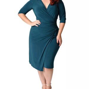 Elegant V-Neck Plus Size Dress for Women