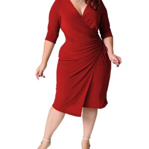 Elegant V-Neck Plus Size Dress for Women