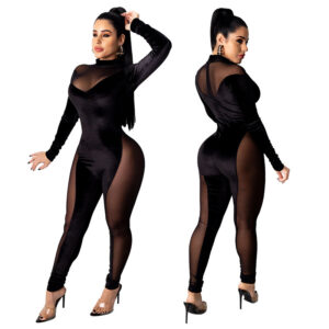 Women’s See-Through Mesh Jumpsuit