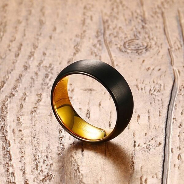 Classic 8mm Tungsten Steel Ring with Brushed Texture - Image 4