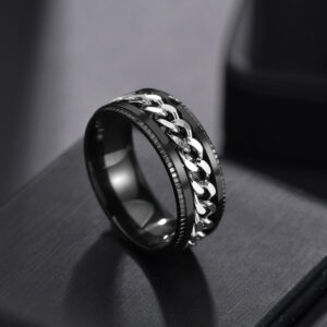 Men’s Titanium Steel Rotating Chain Ring