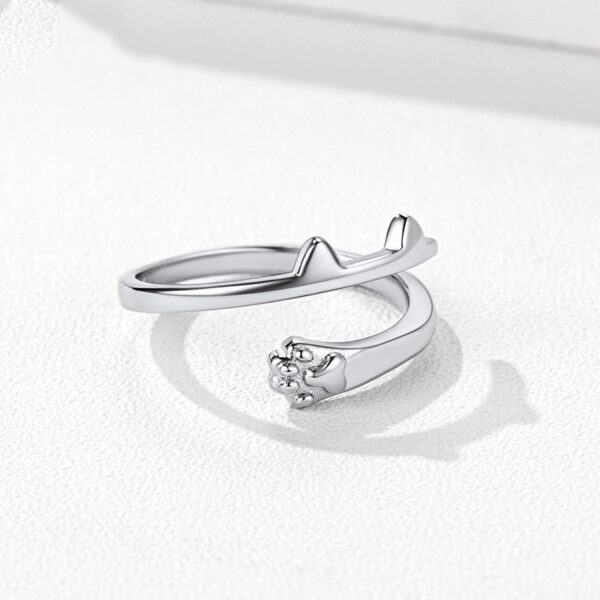 925 Sterling Silver Cat Ring - Image 2