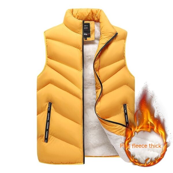 Fleece Lined Sleeveless Down Vest for Men - Image 8