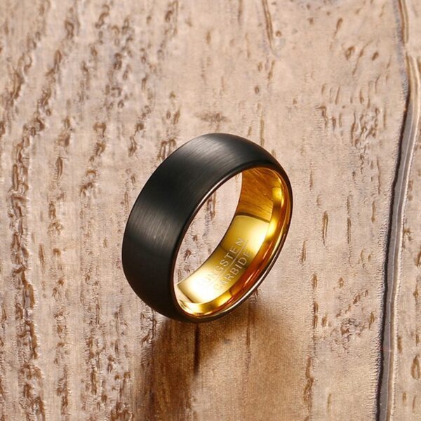 Classic 8mm Tungsten Steel Ring with Brushed Texture - Image 3