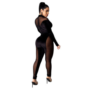 Women’s See-Through Mesh Jumpsuit