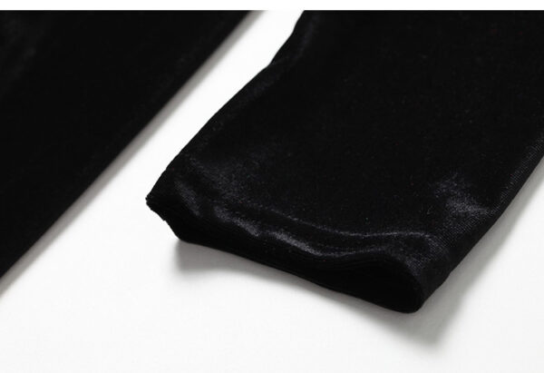 Women's Velvet Evening Dress with Slit and Pleats - Image 8