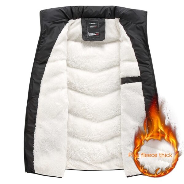 Fleece Lined Sleeveless Down Vest for Men - Image 4