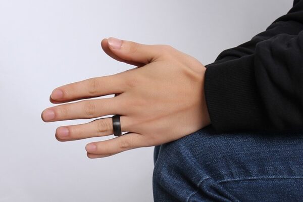 Classic 8mm Tungsten Steel Ring with Brushed Texture - Image 9