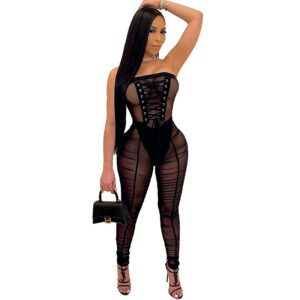 Women’s Tight Mesh Jumpsuit