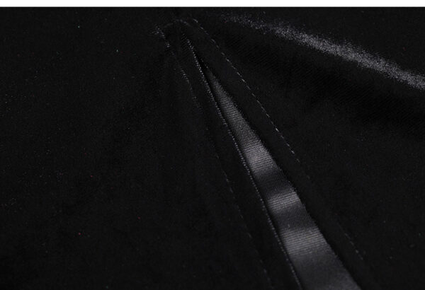 Women's Velvet Evening Dress with Slit and Pleats - Image 10