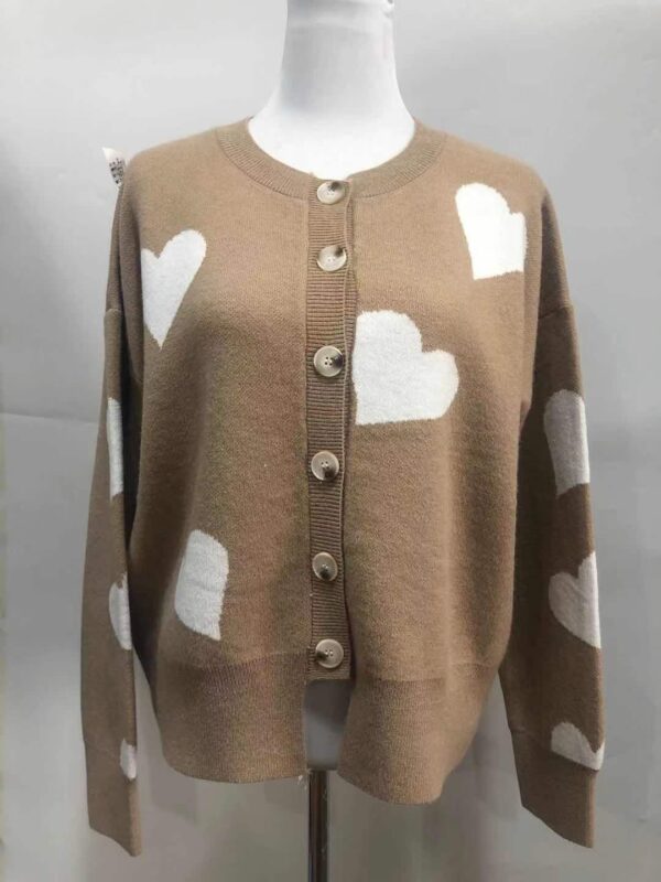 Women's Sweater Cardigan with Lovely Hearts - Image 8