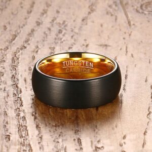 Classic 8mm Tungsten Steel Ring with Brushed Texture