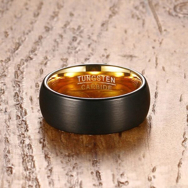 Classic 8mm Tungsten Steel Ring with Brushed Texture - Image 2