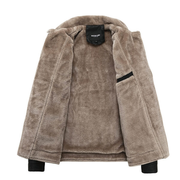 Men's Leather Jacket with Soft Plush Lining - Image 5