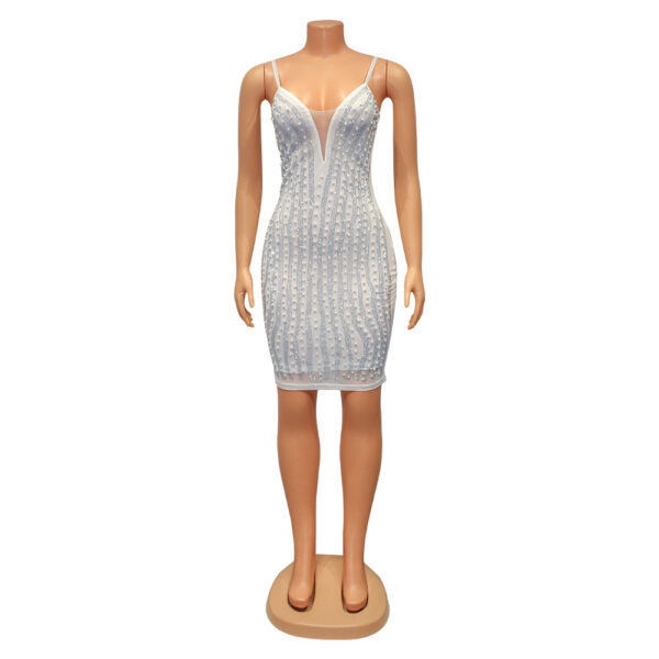 Women's Tight Rhinestone Beaded Jumpsuit Dress - Image 5