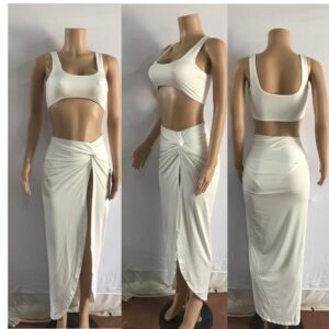 Women’s Mid-Length High Slit Coordinated Set