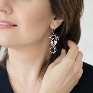 Vintage Hollow Out Seahorse Earrings
