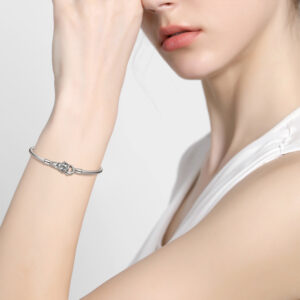925 Sterling Silver Base Snake Bone Chain Bracelet Without Buckle