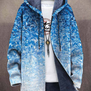 Men’s Cardigan Jacket with Plush Lining and Loose Fit
