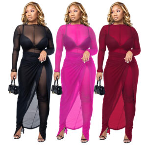 Women’s Sheer Panel Split Jumpsuit