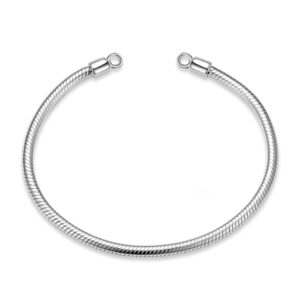 925 Sterling Silver Base Snake Bone Chain Bracelet Without Buckle