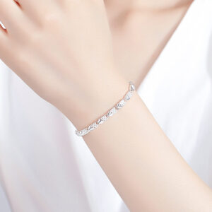 925 Sterling Silver Four Clover Leaf Bracelet
