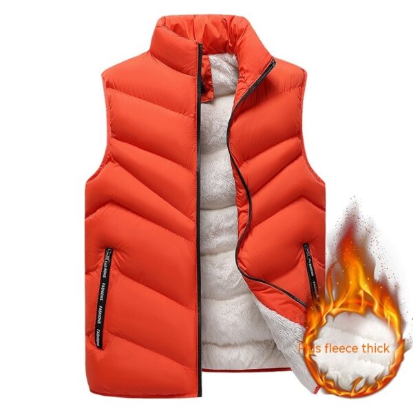 Fleece Lined Sleeveless Down Vest for Men - Image 6