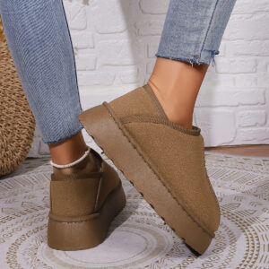 Women’s Suede Short Boots with Thick Soles