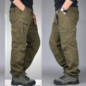 Men’s Cargo Pants – Combat-Style Cotton Work Trousers with Multi-Pockets