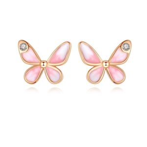 Mini Butterfly Stud Earrings in 925 Sterling Silver