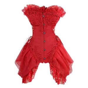Women’s Swallowtail Corset with Embroidered Lace