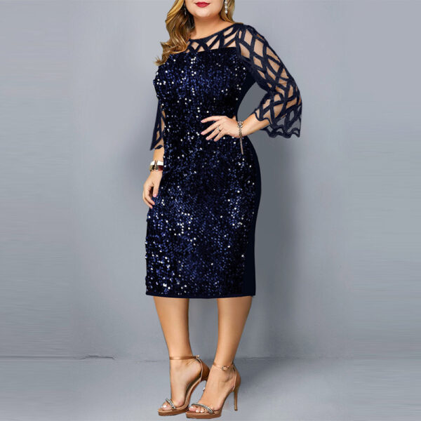 Plus Size Sequined Dress for Women's Glam Nights - Image 3