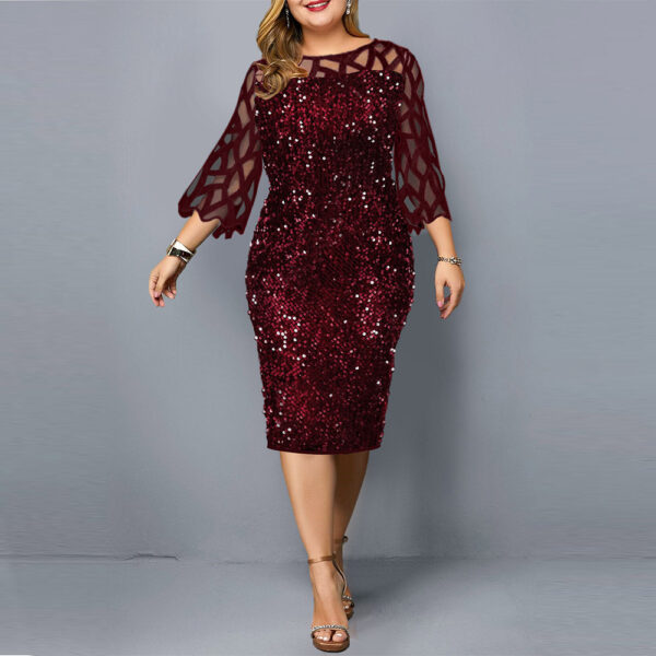 Plus Size Sequined Dress for Women's Glam Nights - Image 2