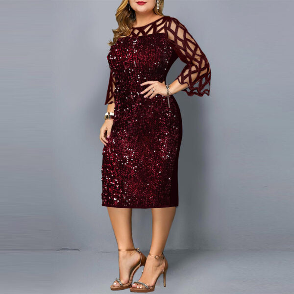 Plus Size Sequined Dress for Women's Glam Nights - Image 5