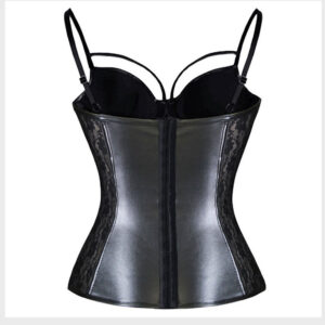 Women’s PU Leather Lace Corset with Hollow Out Detail