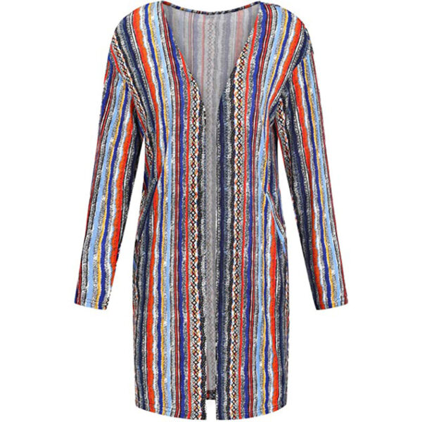 Women's Loose Fitting Striped Cardigan - Image 7