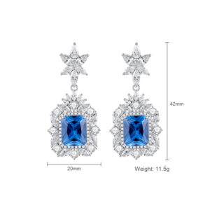 Regal Blue Sapphire Silver Earrings for Elegance