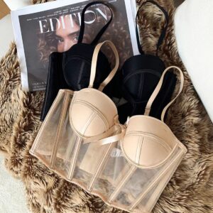 Women’s Bustier with Adjustable Fit and Detachable Straps