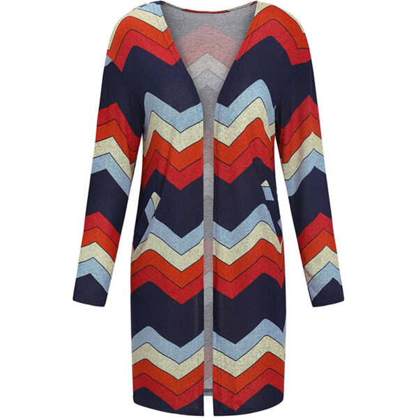 Women's Loose Fitting Striped Cardigan - Image 5